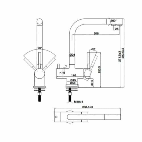 Vòi rửa bát Hafele HT21-CH2F271 577.55.210 4 Vòi rửa bát Hafele HT21-CH2F271 577.55.210