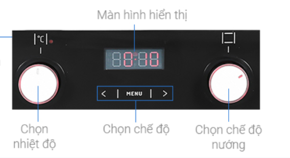 Lò nướng Hafele HO-KT60C 534.05.571 8 Bảng điều khiển của Lò nướng Hafele HO-KT60C