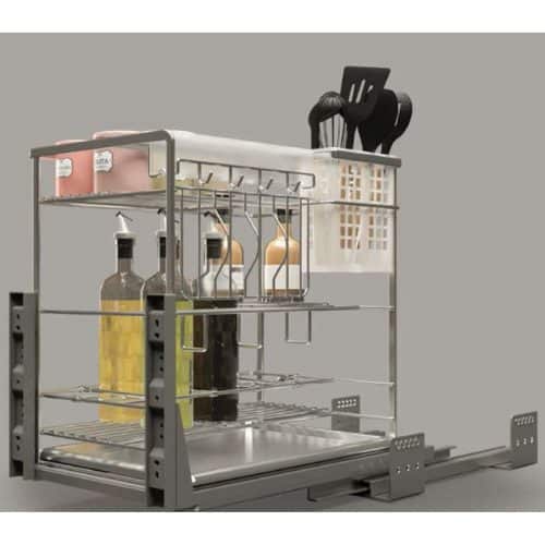 Bộ rổ dao thớt, chai lọ SONATA Cucina 549.20.214 mạ chrome 4 Ảnh thực tế bộ rổ dao thớt, chai lọ SONATA Cucina 549.20.214 mạ chrome