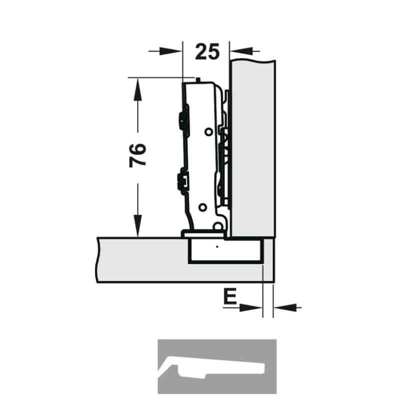 Bản lề Hafele Legato trùm ngoài Cucina 334.00.064 Bản lề Hafele Legato trùm ngoài Cucina 334.00.064