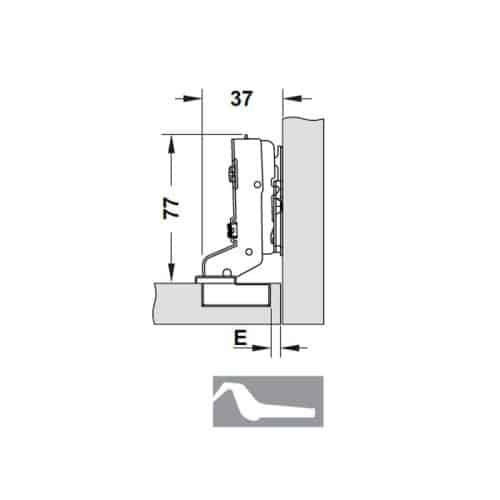 Bản lề legato lọt lòng cucina Hafele 334.00.063 3 Kích thước của bản lề legato lọt lòng cucina Hafele 334.00.063