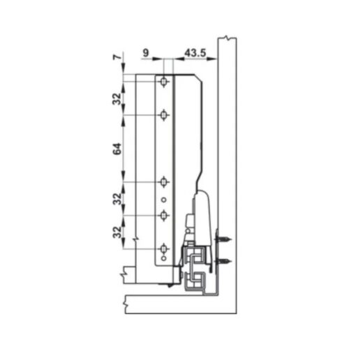 Ray hộp kính Hafele 552.03.795 Alto giảm chấn màu trắng mờ H84xD500mm(3)