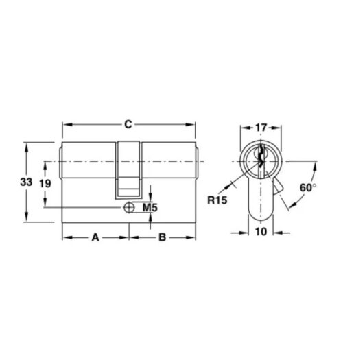 Ruột khóa 2 đầu Hafele 916.00.068, 81mm Đồng thau (1)