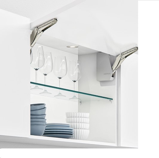 Tay nâng Häfele 2 Bộ tay nâng free flap 1.7 Häfele 493.05.830 nắp xám