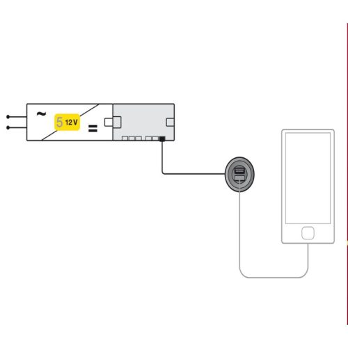Cổng sạc USB 12V Hafele 833.73.756 4 Cấu tạo cổng sạc USB 12V Hafele 833.73.756