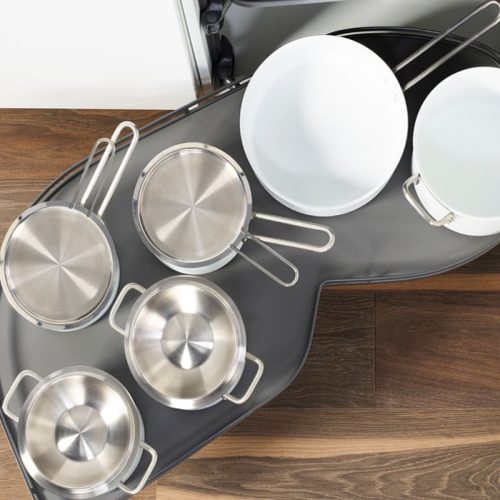 Rổ góc LeMans II 4 khay màu đen xoay phải Hafele 541.29.482 3 Hình ảnh rổ góc LeMans II 4 khay màu đen xoay phải Hafele 541.29.482