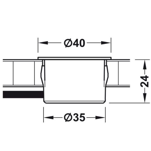 Cổng sạc USB 12V Hafele 833.73.754 4 Kích thước cổng sạc USB 12V Hafele 833.73.754