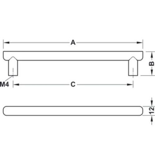 Kích thước tay nắm tủ 346mm H1560 Hafele 106.60.618