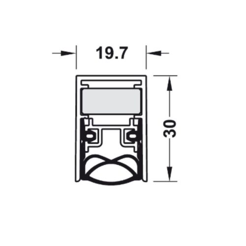 Thanh chắn bụi tự động 1030 mm Hafele 950.05.914 4 Kích thước thanh chắn bụi tự động 1030 mm Hafele 950.05.914