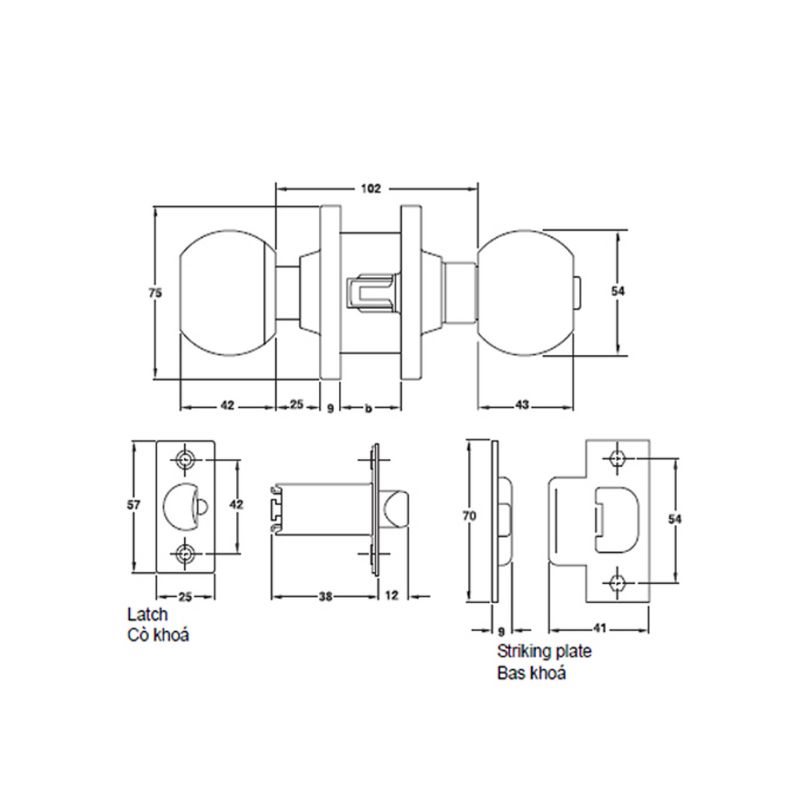 Thiết kế của khóa tay nắm tròn cho nhà vệ sinh Hafele 911.64.684 Thiết kế của khóa tay nắm tròn cho nhà vệ sinh Hafele 911.64.684