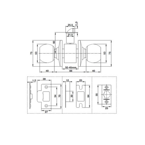 Khóa tay nắm tròn cửa đi Hafele 489.93.132 3 Thiết kế của khóa tay nắm tròn cửa đi Hafele 489.93.132