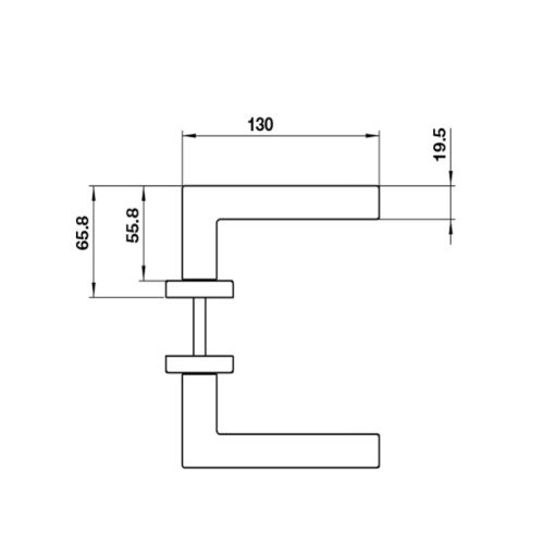 Hình ảnh tay nắm gạt đế dài C/C 72mm Hafele 903.99.819