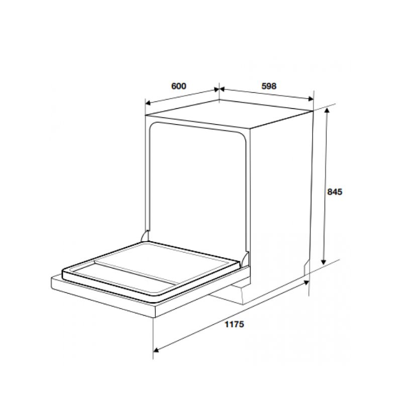 Kích thước máy rửa bát độc lập Hafele HDW-F605B 535.29.660 Kích thước máy rửa bát độc lập Hafele HDW-F605B 535.29.660