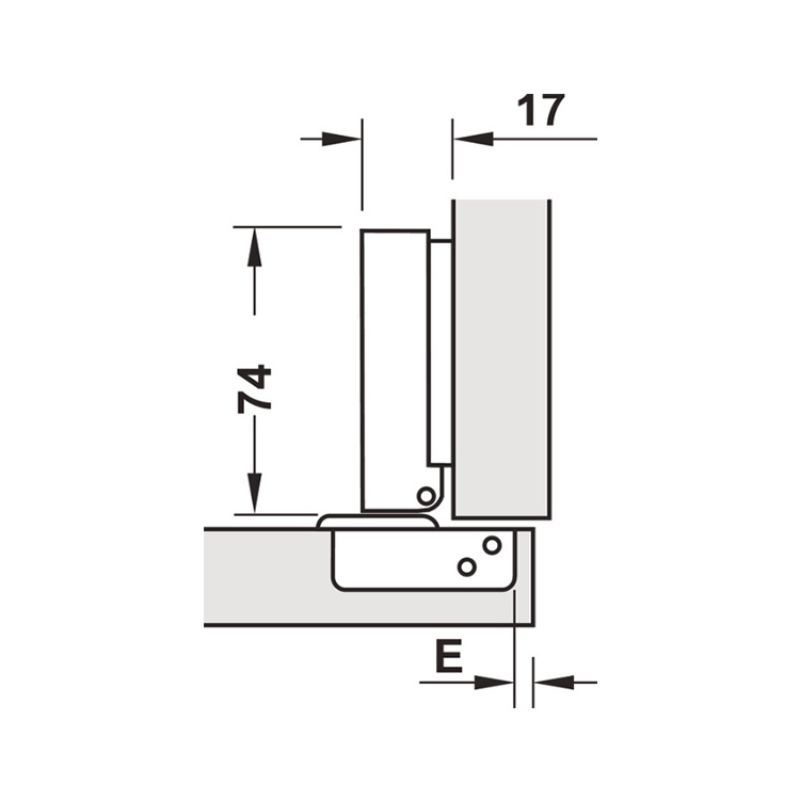 Kích thước bản lề trùm ngoài Metalla SM 110º DIY Hafele 483.01.720 Kích thước bản lề trùm ngoài Metalla SM 110º DIY Hafele 483.01.720