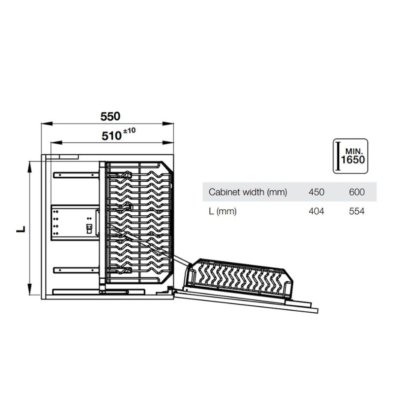 Kích thước tủ kho Hafele Kara Swing 595.71.073 600mm Kích thước tủ kho Hafele Kara Swing 595.71.073 600mm