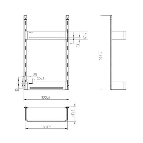 Rổ gắn cánh Hafele 545.14.300 4 Kích thước rổ gắn cánh Hafele 545.14.300