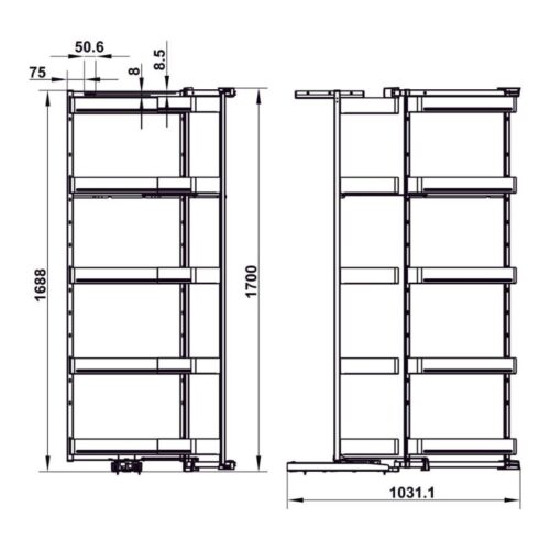 Tủ đồ khô Hafele 504.68.385 4 Lắp đặt tủ đồ khô Hafele 504.68.385
