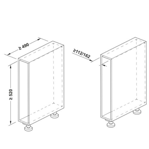 Kệ đựng gia vị Hafele 545.14.322 6 Size kệ đựng gia vị Hafele 545.14.322