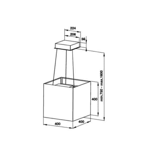 Máy hút khử mùi gắn tường Hafele HH CB90A 538.84.233 4 Kích thước Máy hút khử mùi đảo Hafele HH MI40A 538.84.704