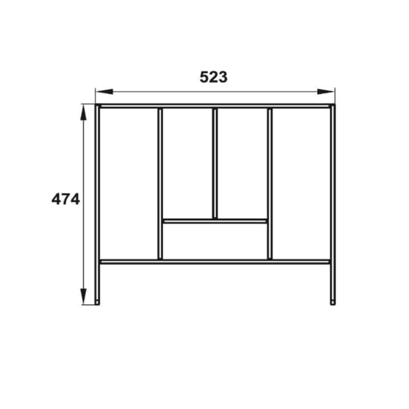 Kích thước bộ khay chia ngăn kéo Hafele 552.52.307 Kích thước bộ khay chia ngăn kéo Hafele 552.52.307