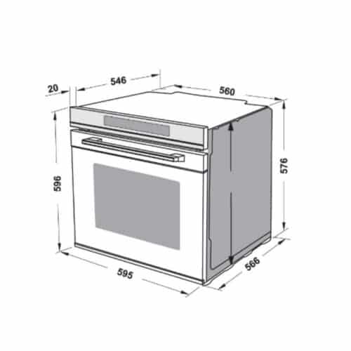 Lò nướng âm tủ 72L Hafele HO-8T72A 538.01.421 4 Kích thước của lò nướng Hafele HO-8T72A 538.01.421