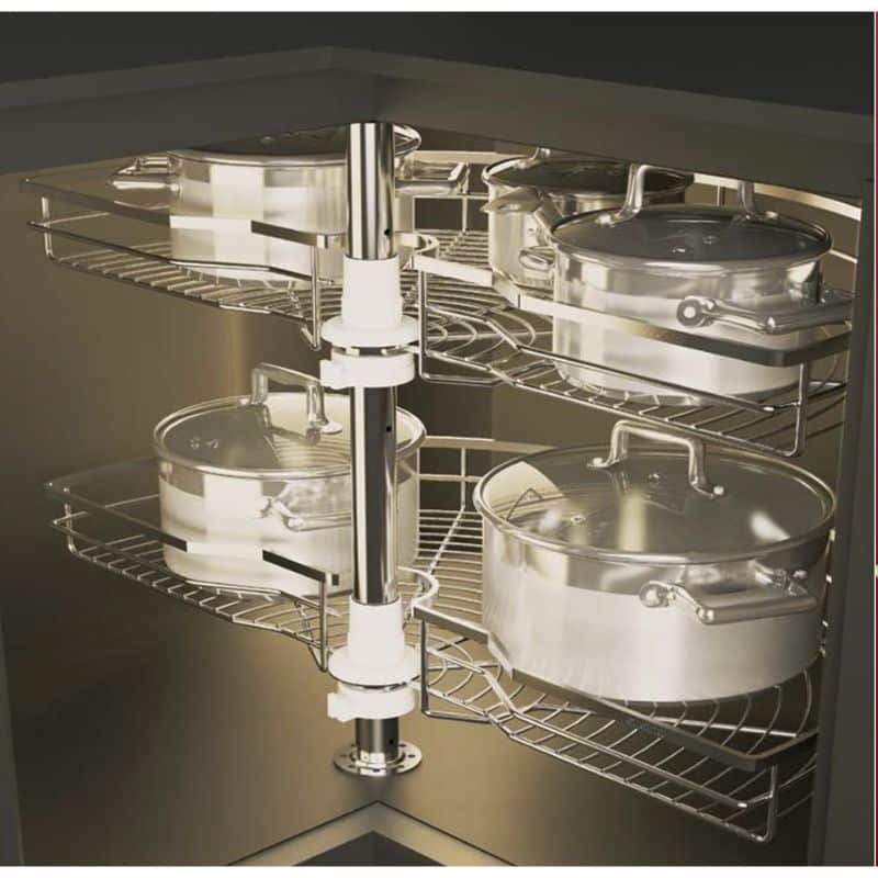 Ảnh thực tế bộ rổ góc xoay 180 độ MEZZO Cucina 548.37.200 mạ chrome Ảnh thực tế bộ rổ góc xoay 180 độ MEZZO Cucina 548.37.200 mạ chrome