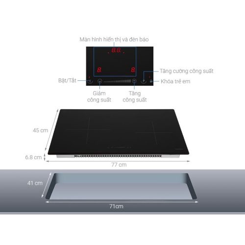 Bếp từ 2 vùng nấu Hafele HC-I772D 536.61.645 6 Kích thước bếp từ Hafele 536.61.645