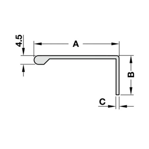 Kích thước tay nắm tủ dạng thanh nhôm Hafele 126.27.907