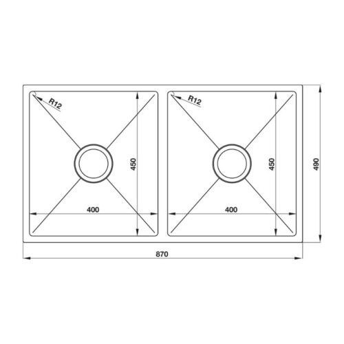 Chậu rửa chén bát Hafele HS S7744 567.23.020 7 kích thước của Chậu rửa chén bát Hafele HS S7744 567.23.020