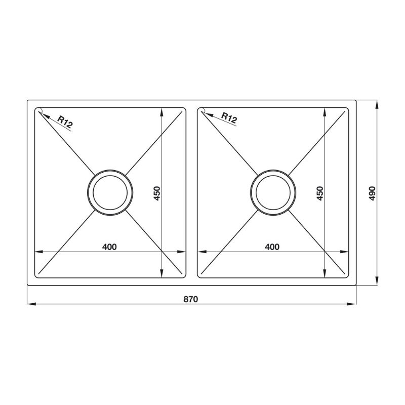 Chậu rửa chén bát Hafele HS S7744 567.23.020 (2) kích thước của Chậu rửa chén bát Hafele HS S7744 567.23.020