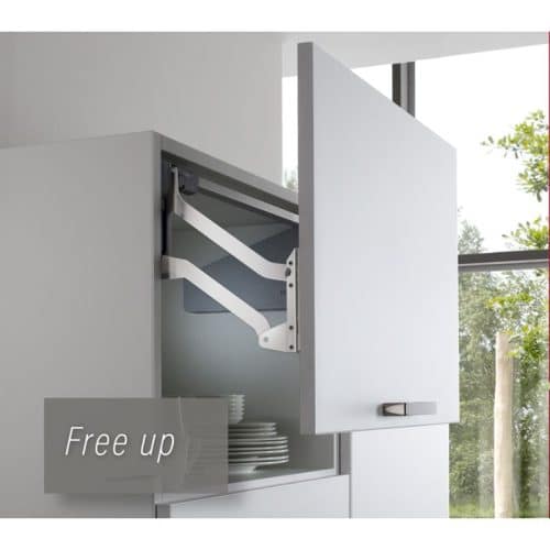 Bộ tay nâng FREE UP Hafele 493.05.791 nắp trắng 4 Ảnh thực tế bộ tay nâng FREE UP Hafele 493.05.791 nắp trắng