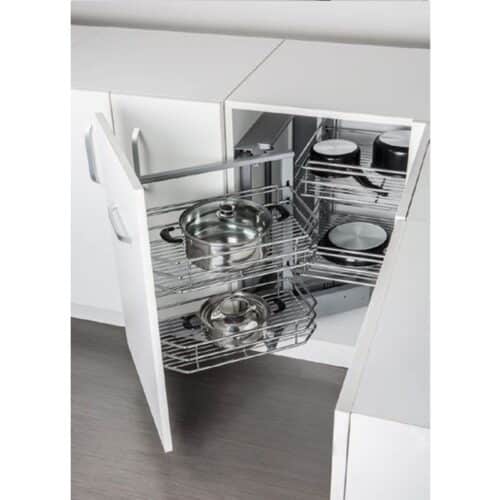 Bộ rổ góc gắn cánh trước, mở phải CLEARANCE Hafele 548.21.002 3 Ảnh thực tế bộ rổ góc gắn cánh trước, mở phải CLEARANCE Hafele 548.21.002