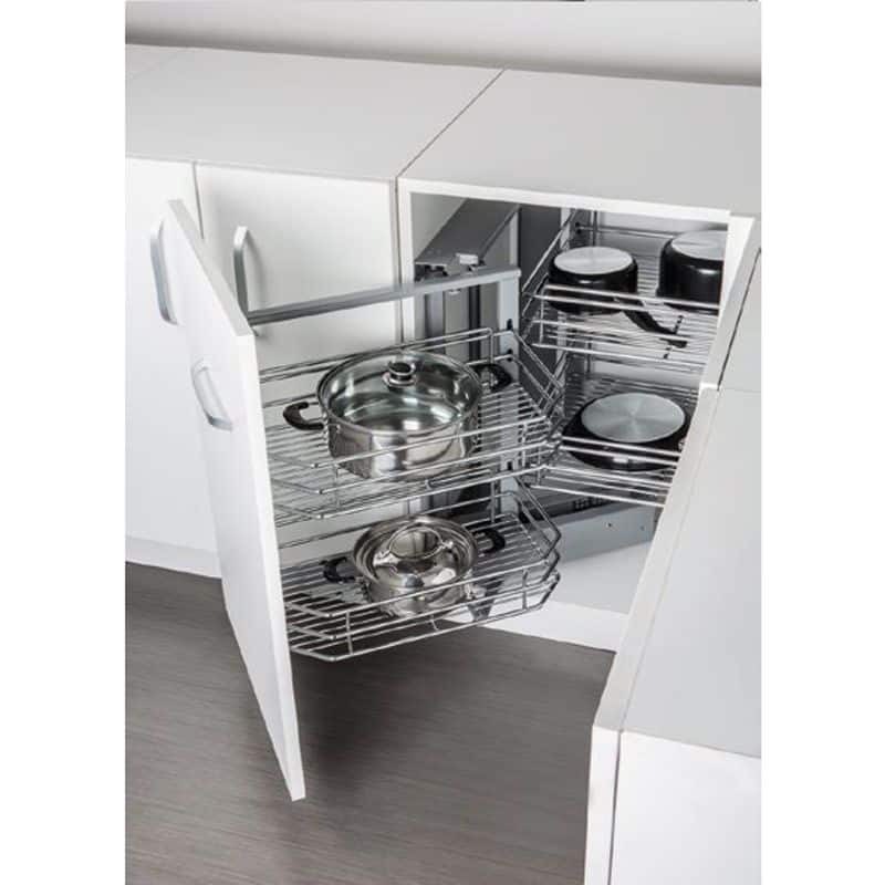 Ảnh thực tế bộ rổ góc gắn cánh trước, mở phải CLEARANCE Hafele 548.21.002 Ảnh thực tế bộ rổ góc gắn cánh trước, mở phải CLEARANCE Hafele 548.21.002