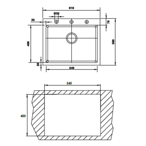 Chậu rửa chén bát Hafele HS G6150 565.84.571 4 kích thước của Chậu rửa chén bát Hafele HS G6150 565.84.571