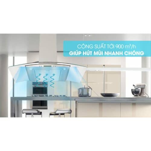 Máy hút khử mùi kính cong Hafele HH WG90B 539.81.185 5 Công suất Máy hút khử mùi kính cong Hafele HH WG90B 539.81.185