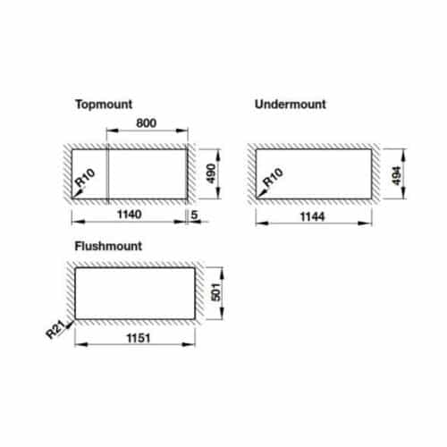 Chậu rửa bát đá Hafele HS20-GKD2S80 570.33.330 6 Chậu rửa bát đá Hafele HS20-GKD2S80 570.33.330