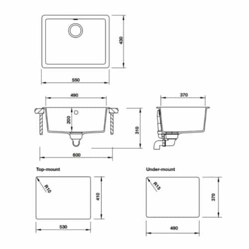 Chậu rửa bát Hafele HS19-GEN1S60 570.35.330 5 Chậu rửa bát Hafele HS19-GEN1S60 570.35.330