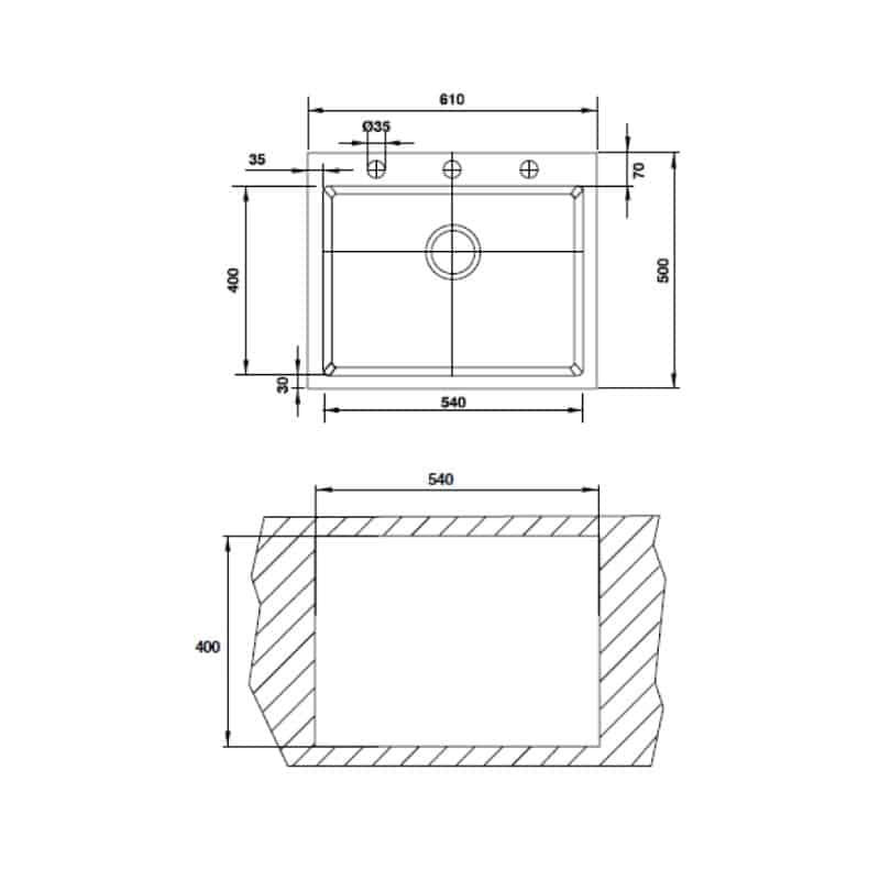 Kích thước Chậu rửa chén bát Hafele HS G6150 565.84.371 Chậu rửa chén bát Hafele HS G6150 565.84.371