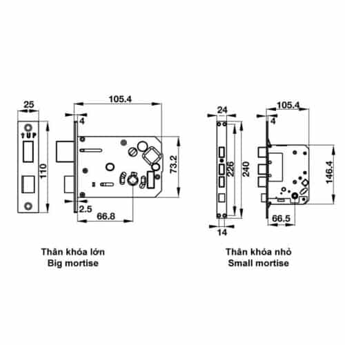 Khóa điện tử Hafele EL7500-TC 912.05.716 6 Kích thước Khóa điện tử Hafele EL7500-TC 912.05.716