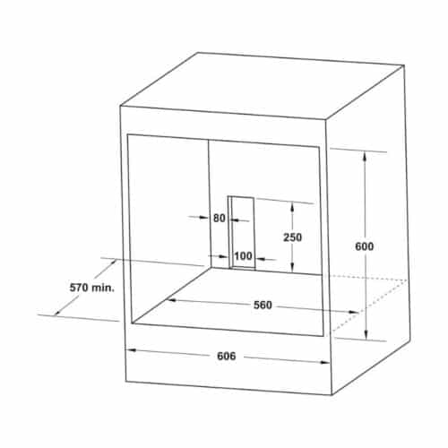 Lò nướng âm tủ Hafele HO-4K70A 538.61.451 3 Kích thước lò nướng âm tủ Hafele HO-4K70A 538.61.451