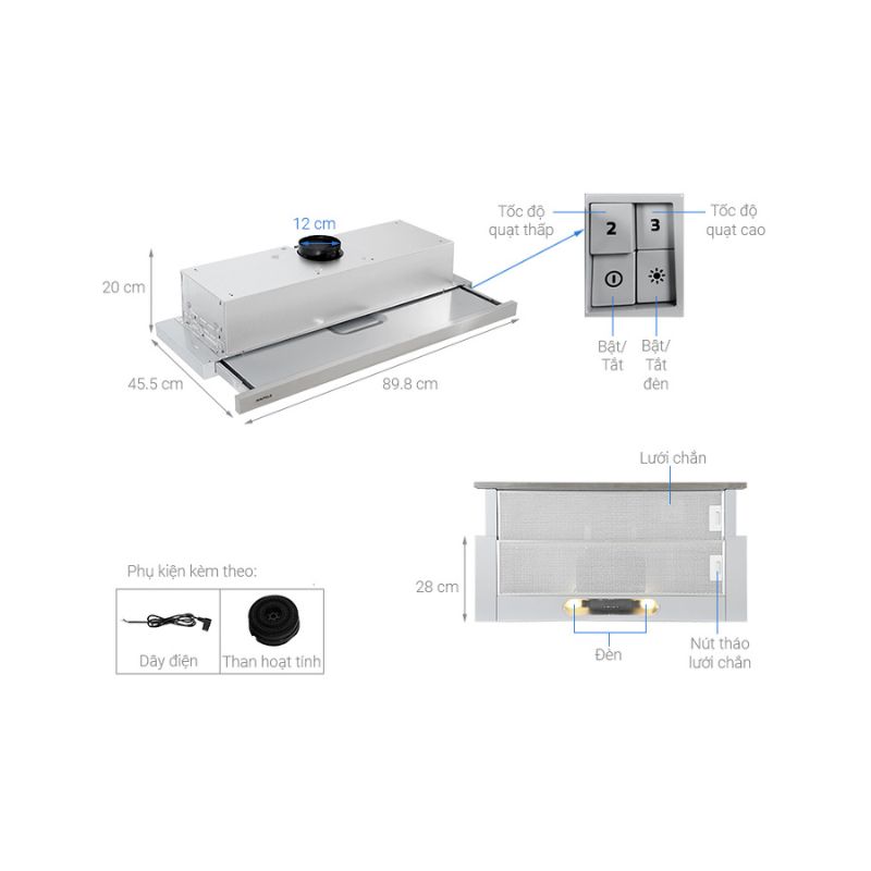Ảnh Máy hút mùi Hafele HH-TI90D 539.81.085 Ảnh Máy hút mùi Hafele HH-TI90D 539.81.085