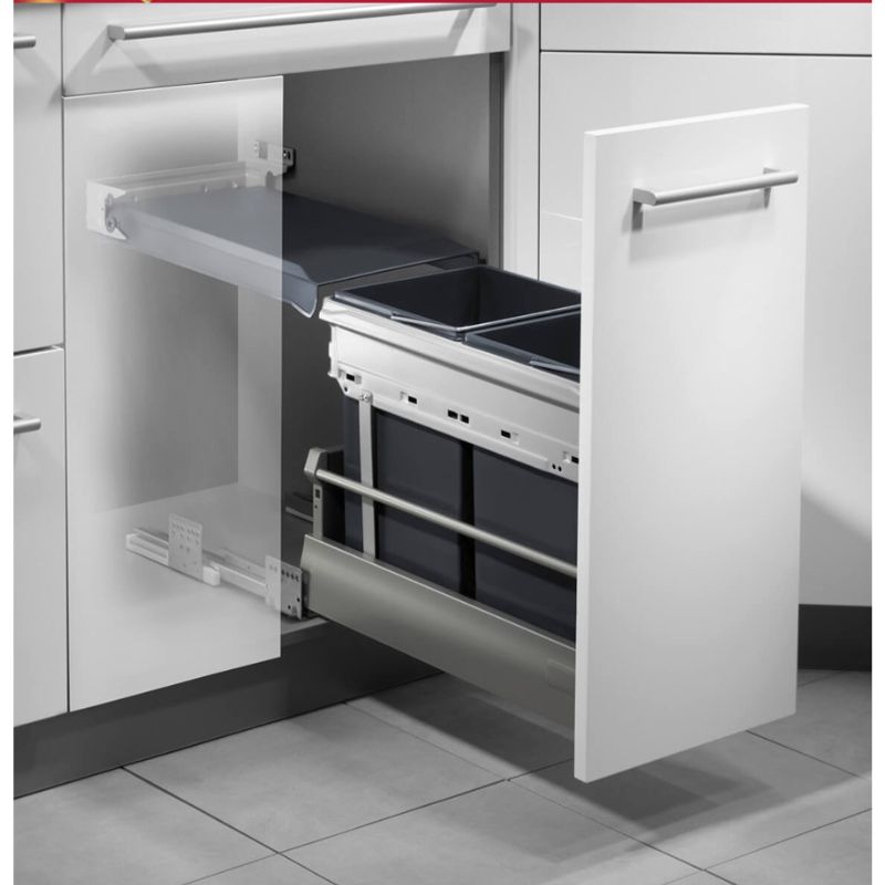 Cấu tạo thùng rác đôi Hafele 502.72.761 2 x 15 lít Cấu tạo thùng rác đôi Hafele 502.72.761 2 x 15 lít
