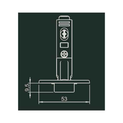 Bản lề Metalla SM 95 độ mini Hafele 311.04.441 5 Kích thước bản lề Metalla SM 95 độ mini Hafele 311.04.441