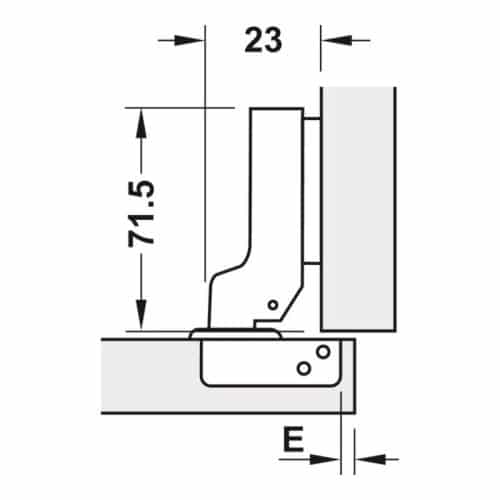 Bản lề Metalla SM 95 độ mini Hafele 311.04.441 7 Kích thước bản lề Metalla SM 95 độ mini Hafele 311.04.441