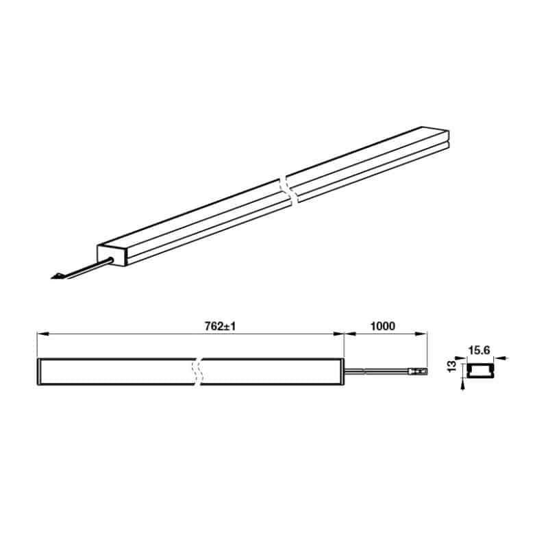 Kích thước đèn led thanh tích hợp cảm biến cửa cucina Hafele 833.01.408 Kích thước đèn led thanh tích hợp cảm biến cửa cucina Hafele 833.01.408