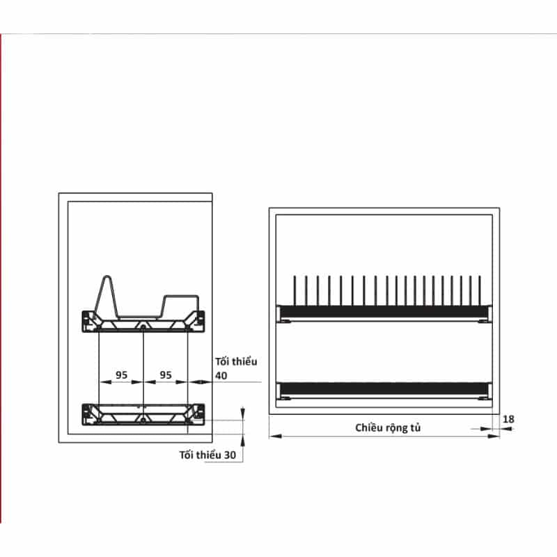 Kích thước rổ chén đĩa có khung PRESTO Cucina 544.40.008 Inox 304 Kích thước rổ chén đĩa có khung PRESTO Cucina 544.40.008 Inox 304
