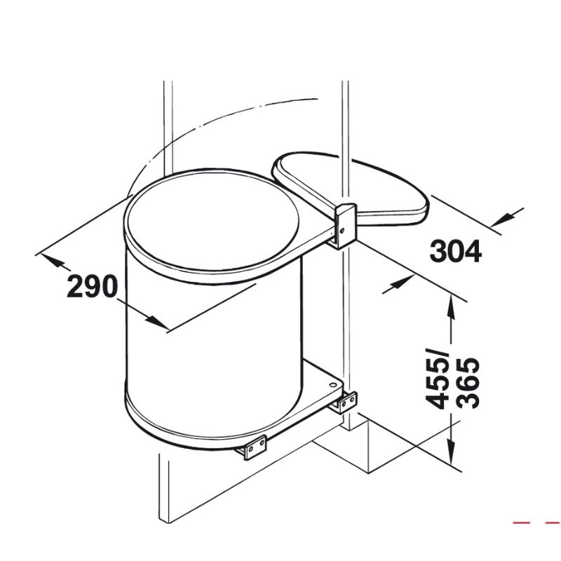 Kích thước thùng rác kim loại Hafele 502.12.023 15L Kích thước thùng rác kim loại Hafele 502.12.023 15L