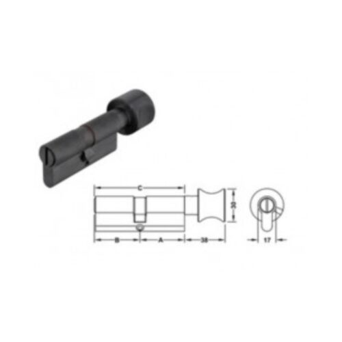 Ruột khóa 1 đầu chìa 1 đầu vặn Hafele 916.08.424, 71mm Đồng thau
