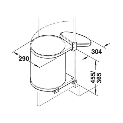 Thùng rác gắn cửa màu trắng Hafele 502.12.729 15L 6 Thiết kế của Thùng rác gắn cửa màu trắng Hafele 502.12.729 15L