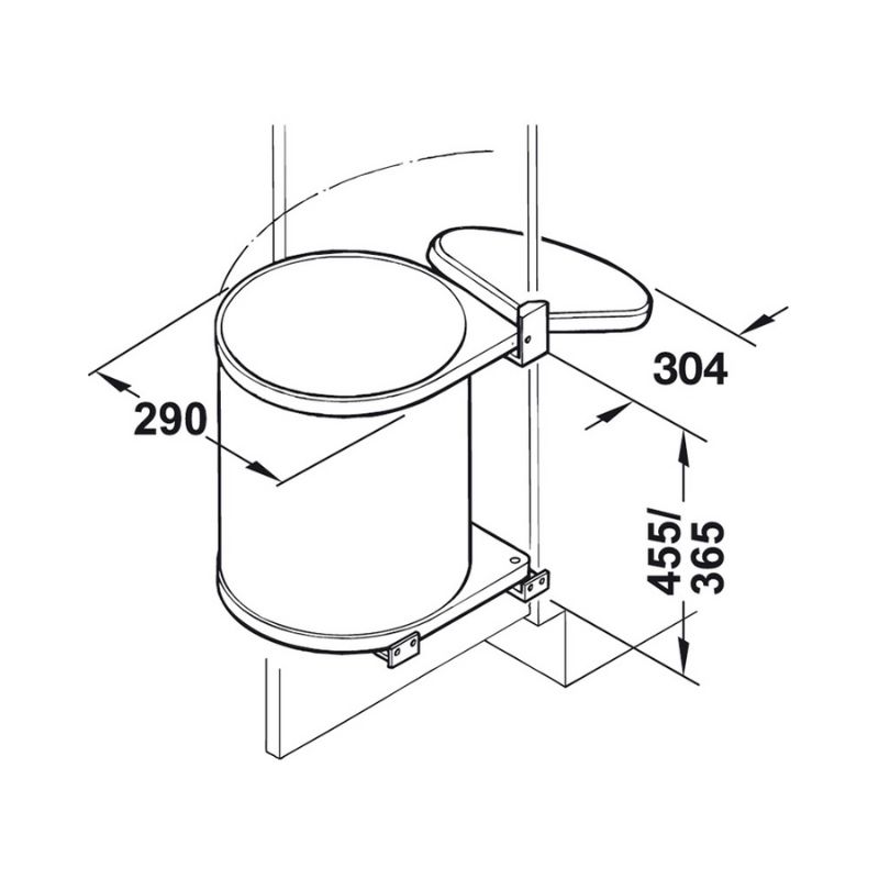 Thiết kế của Thùng rác gắn cửa màu trắng Hafele 502.12.729 15L Thiết kế của Thùng rác gắn cửa màu trắng Hafele 502.12.729 15L